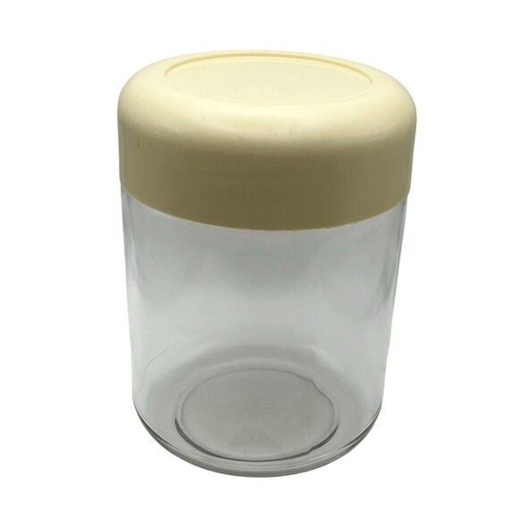 Vintage Gemco Corelle Forever Yours Glass Kitchen Canister Jar Almond Lid USA - Picture 1 of 5